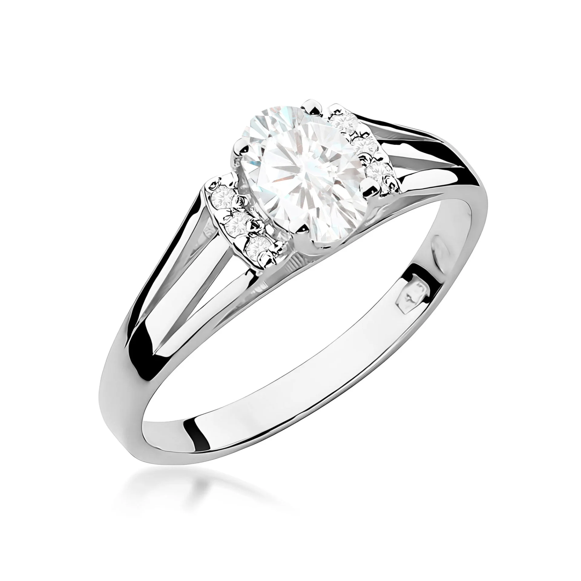Pierścionek W0005 - Złoto Białe, 585, Diament Laboratoryjny