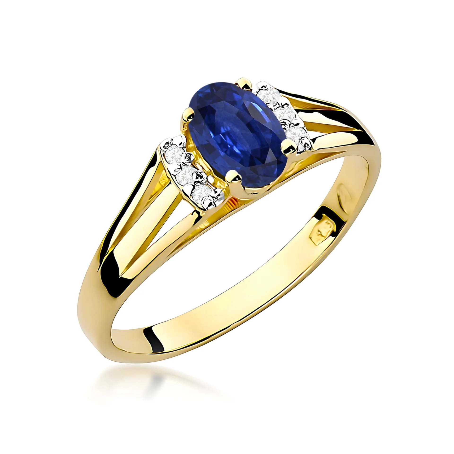 Pierścionek W0005 - Złoto Żółte, 585, Szafir