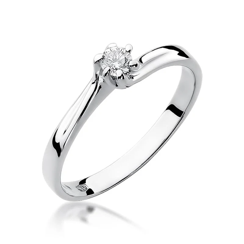 Pierścionek W0021 - Złoto Białe, 585, Diament