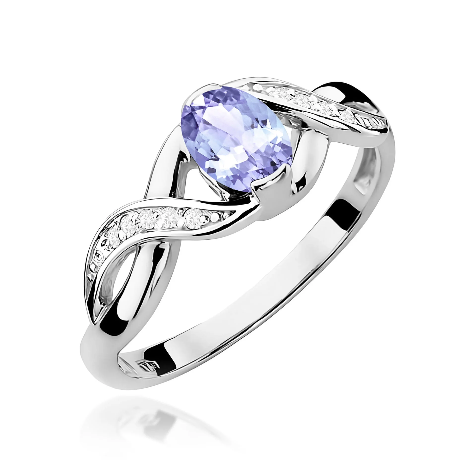 Pierścionek W0028 - Złoto Białe, 585, Tanzanit