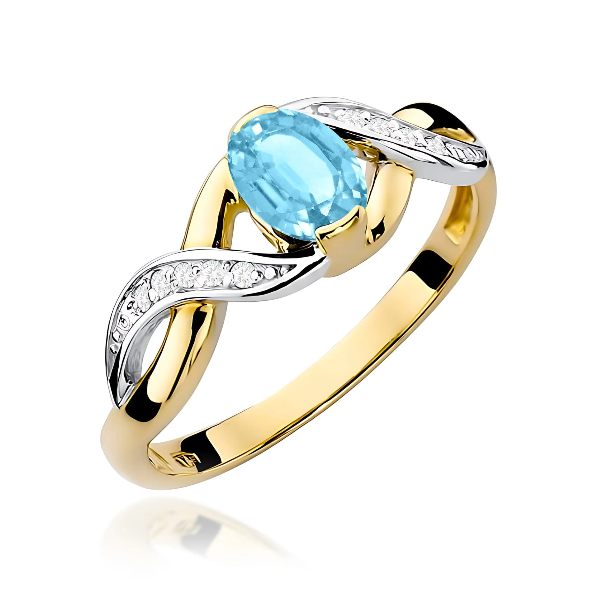 Pierścionek W0028 - Złoto Żółte, 585, Topaz