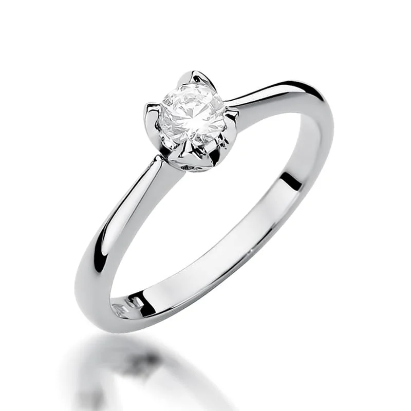 Pierścionek W0047 - Złoto Białe, 585, Diament, 0.30ct