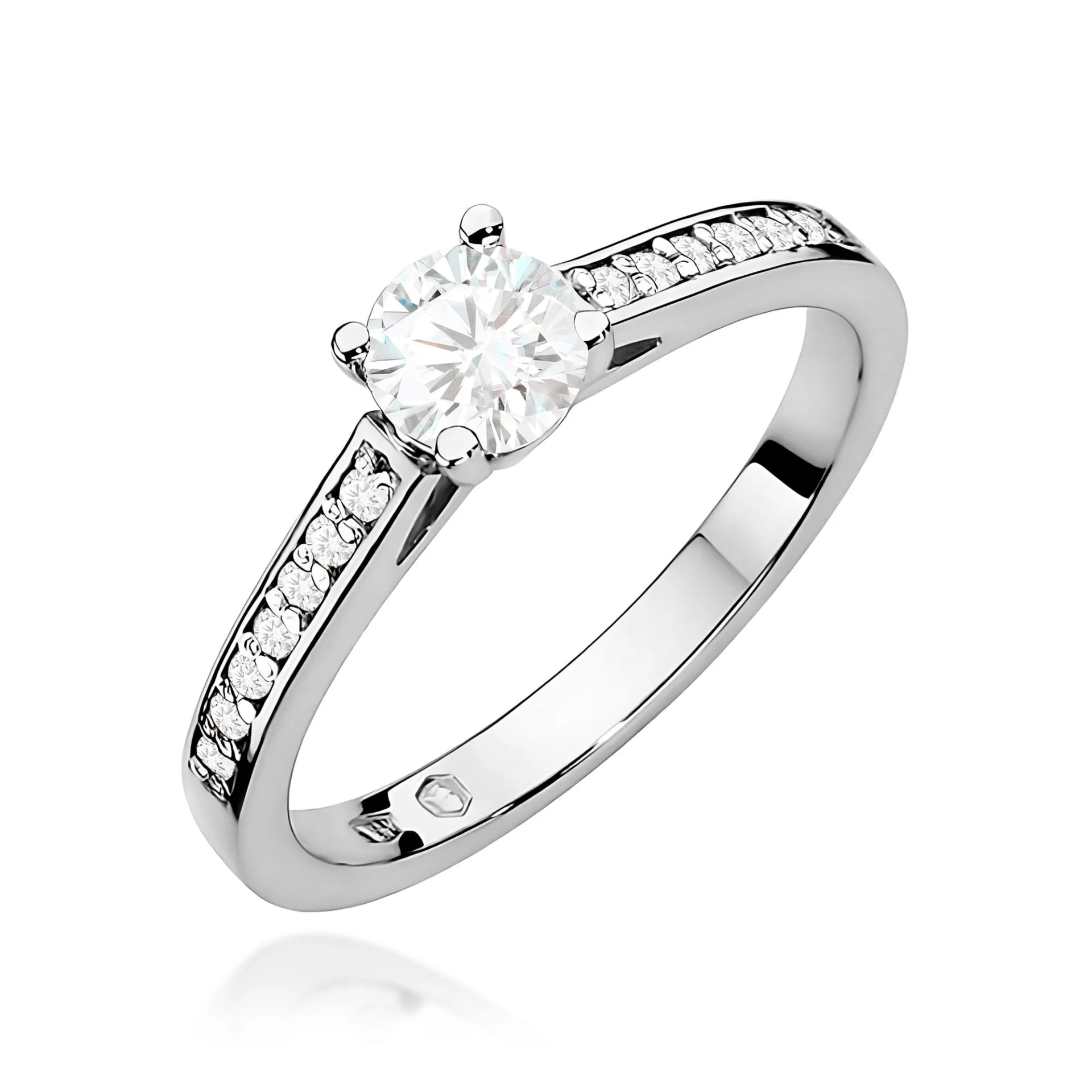 Pierścionek W0052 - Złoto Białe, 585, Diament, 0.50ct
