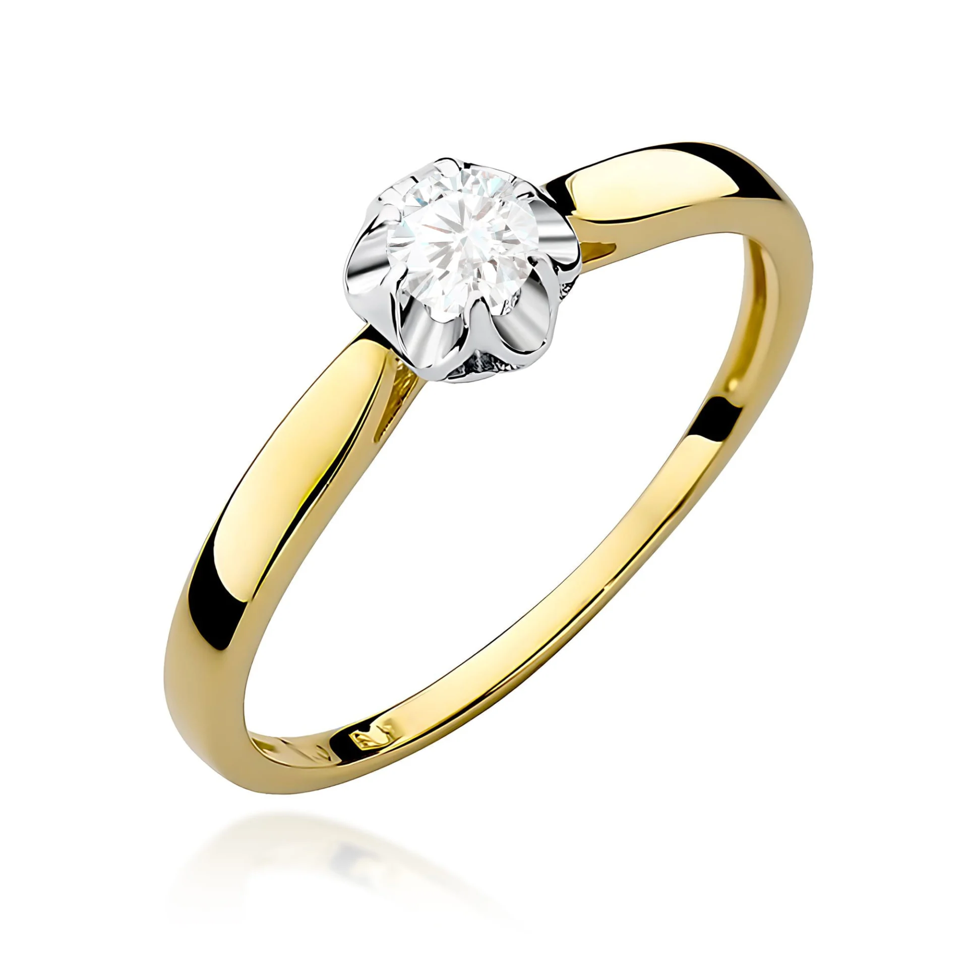 Pierścionek W0062 - Złoto Żółte, 585, Diament