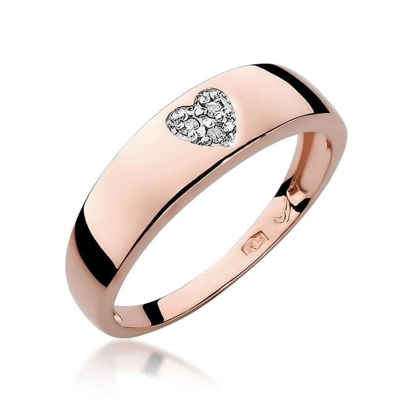 Pierścionek W0064 - Złoto Różowe, 585, Diament