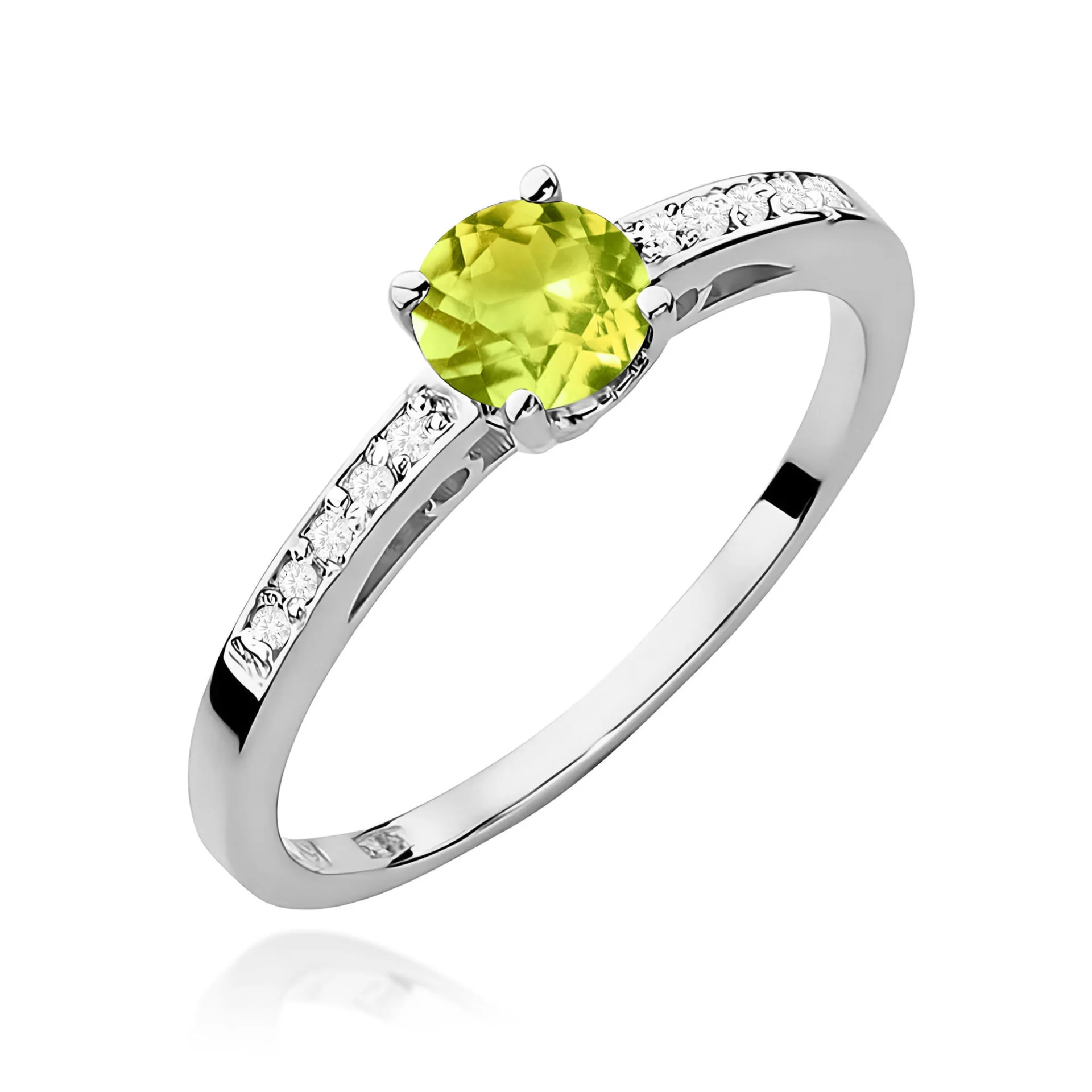 Pierścionek W0066 - Złoto Białe, 585, Oliwin