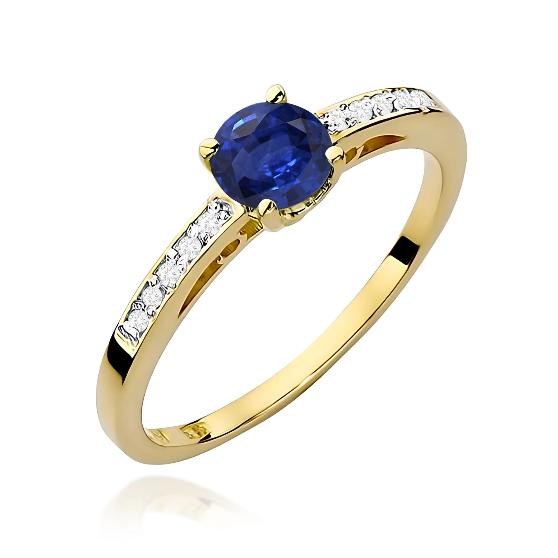 Pierścionek W0066 - Złoto Żółte, 585, Szafir