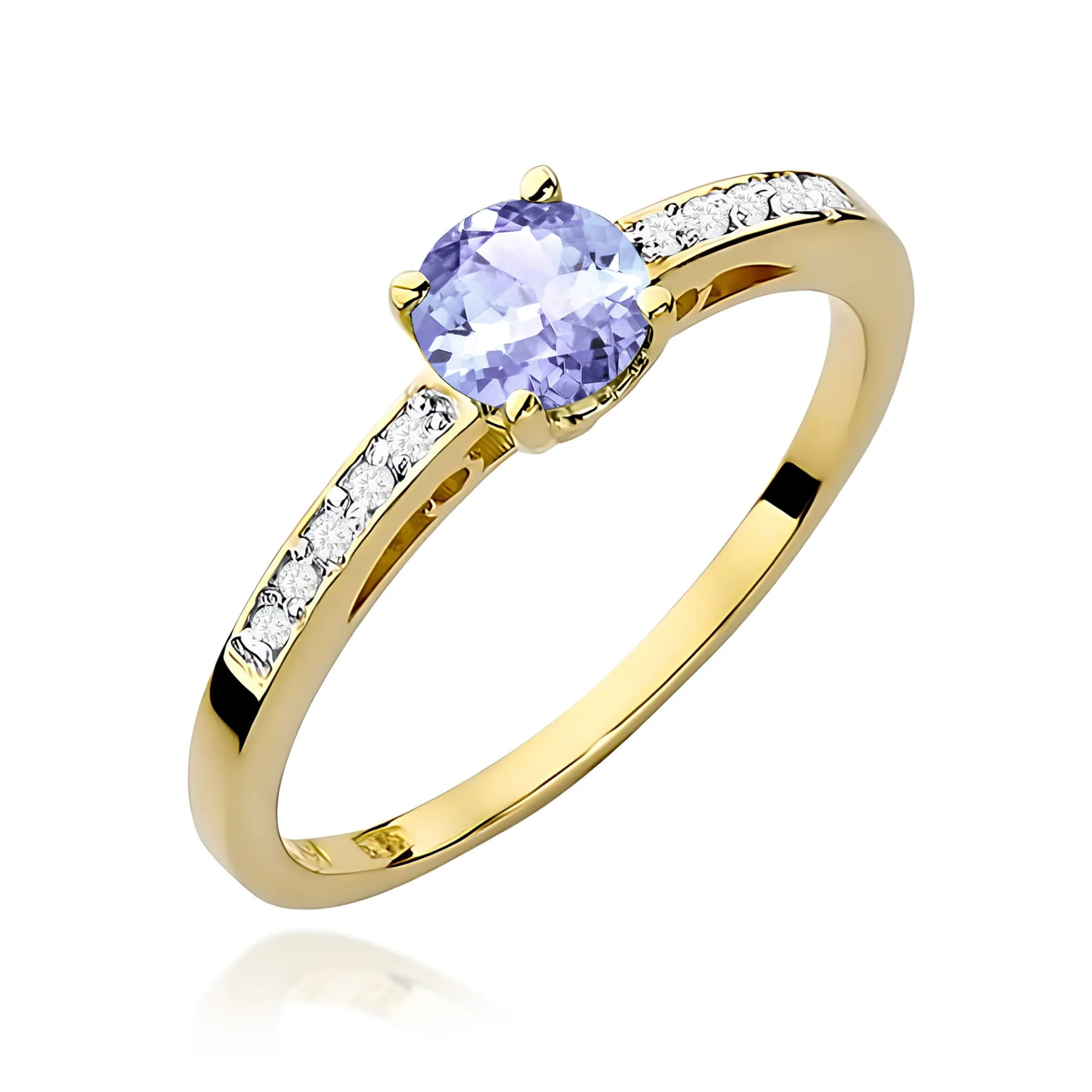 Pierścionek W0066 - Złoto Żółte, 585, Tanzanit