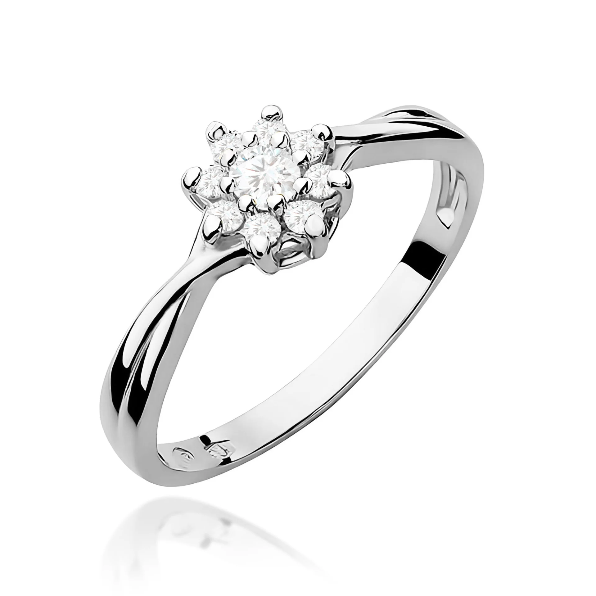 Pierścionek W0072 - Złoto Białe, 585, Diament