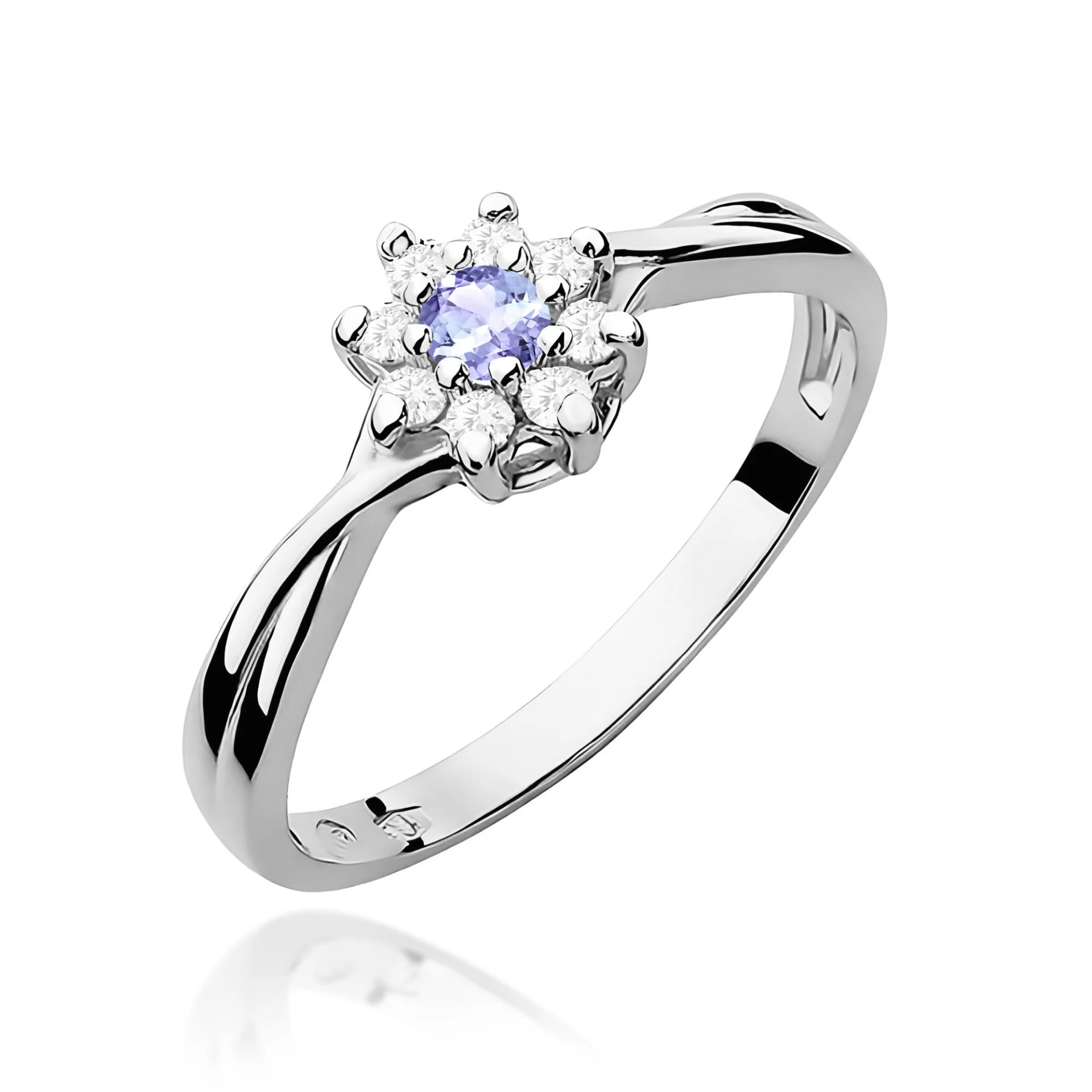 Pierścionek W0072 - Złoto Białe, 585, Tanzanit