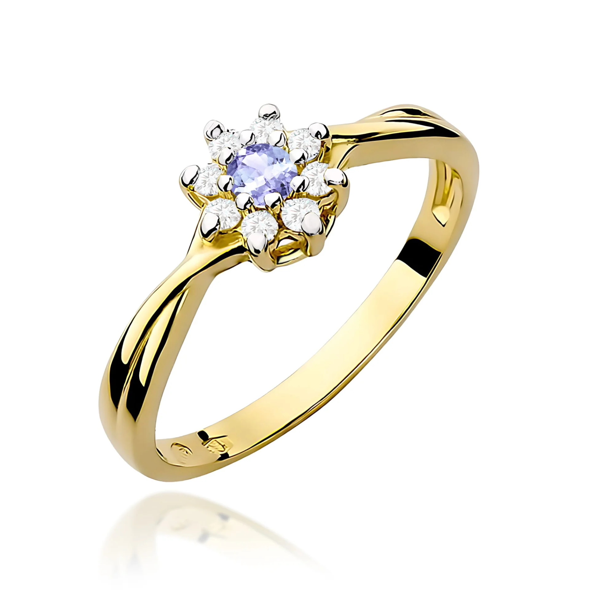 Pierścionek W0072 - Złoto Żółte, 585, Tanzanit