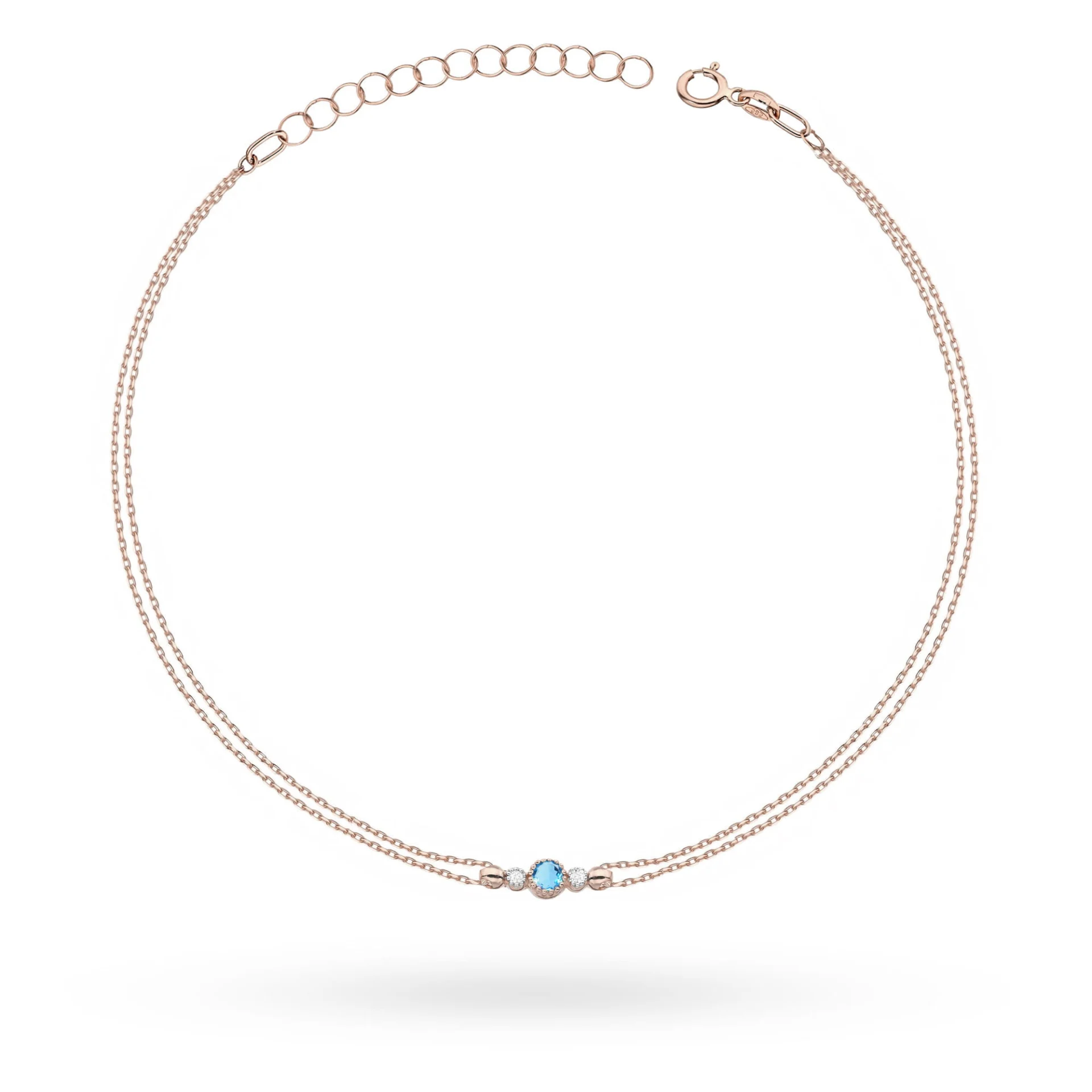 Bransoletka B0003 - Złoto Różowe, 585, Topaz, 0.15ct, Diament