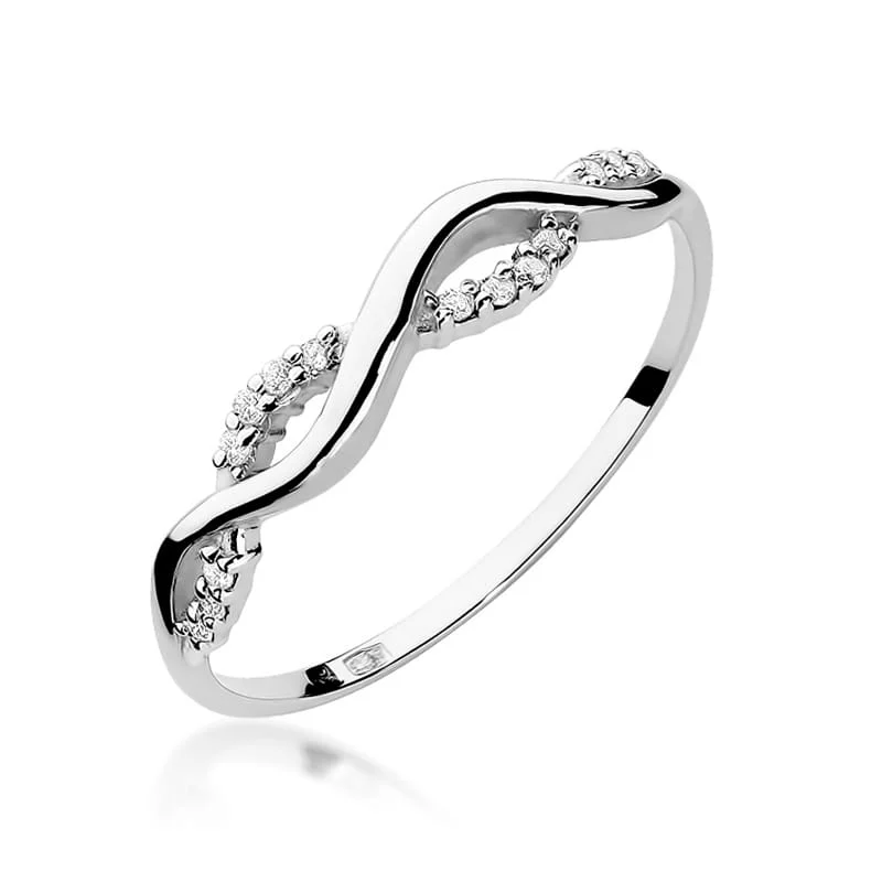 Pierścionek W0096 - Złoto Białe, 585, Diament