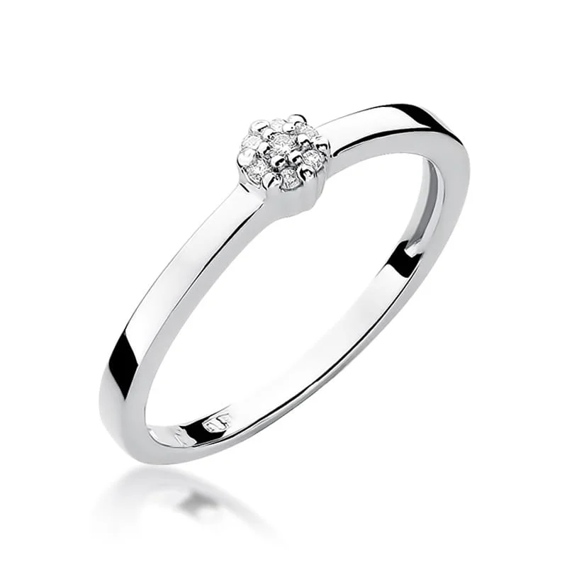 Pierścionek W0100 - Złoto Białe, 585, Diament