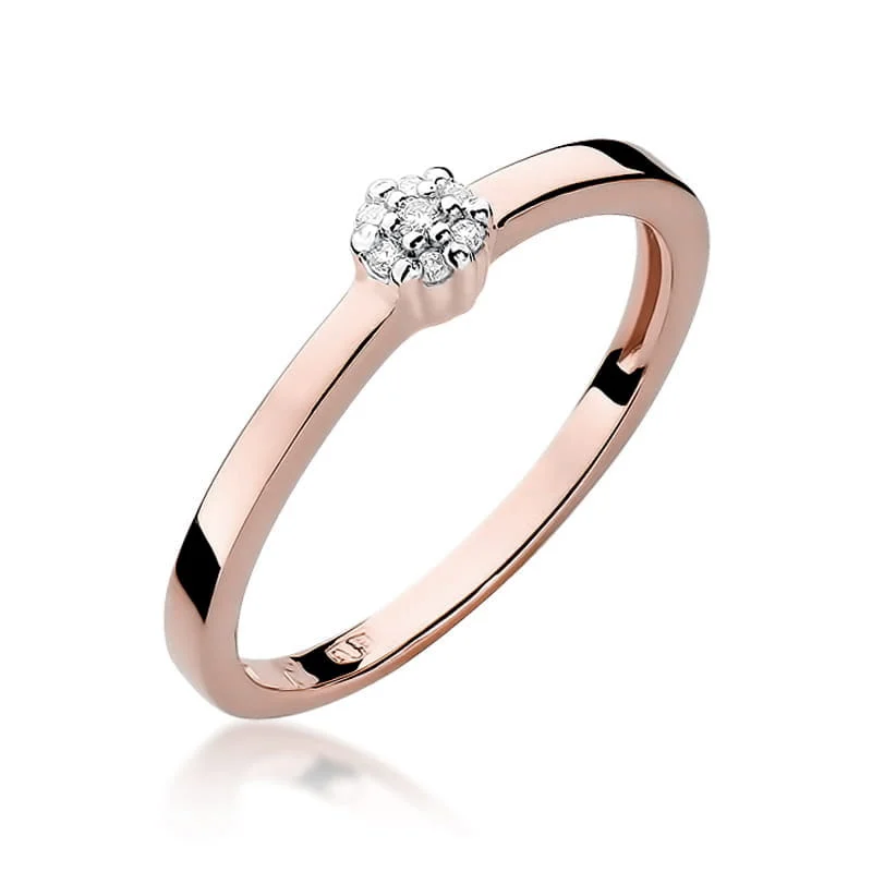 Pierścionek W0100 - Złoto Różowe, 585, Diament