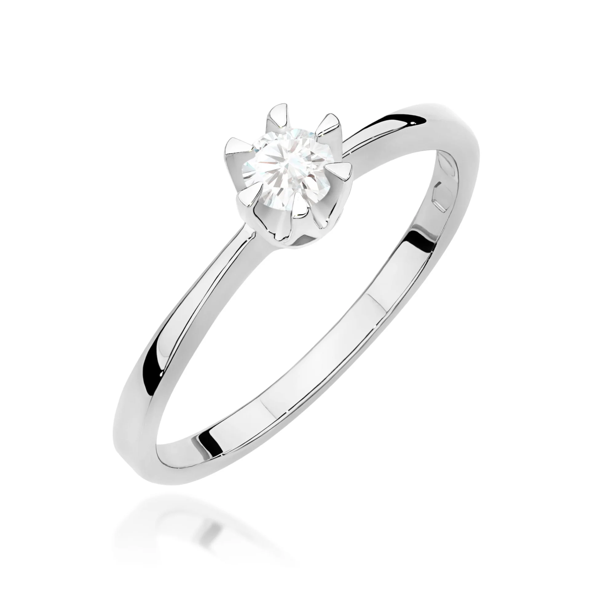 Pierścionek W0111 - Złoto Białe, 585, Diament, 0.20ct