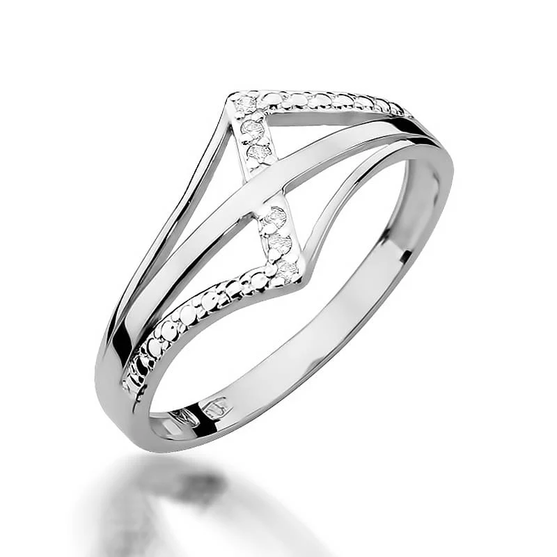 Pierścionek W0114 - Złoto Białe, 585