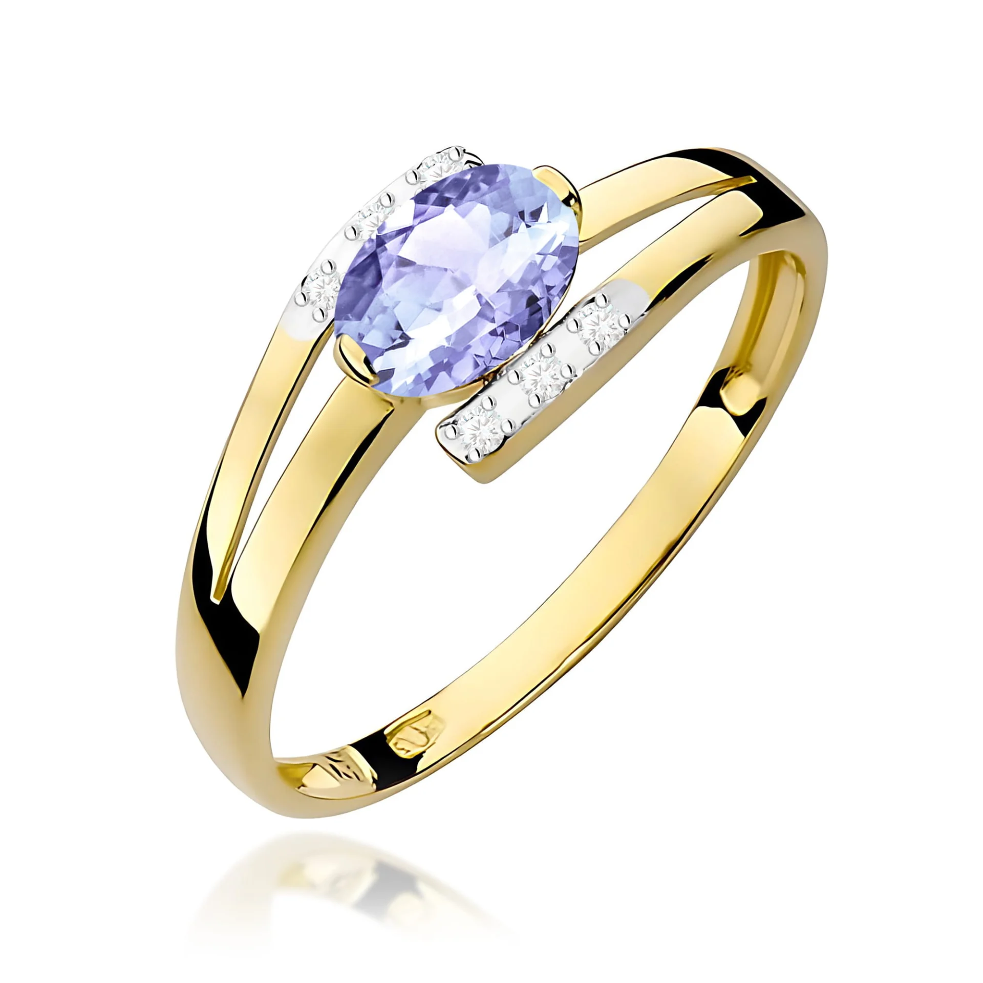Pierścionek W0119 - Złoto Żółte, 585, Tanzanit