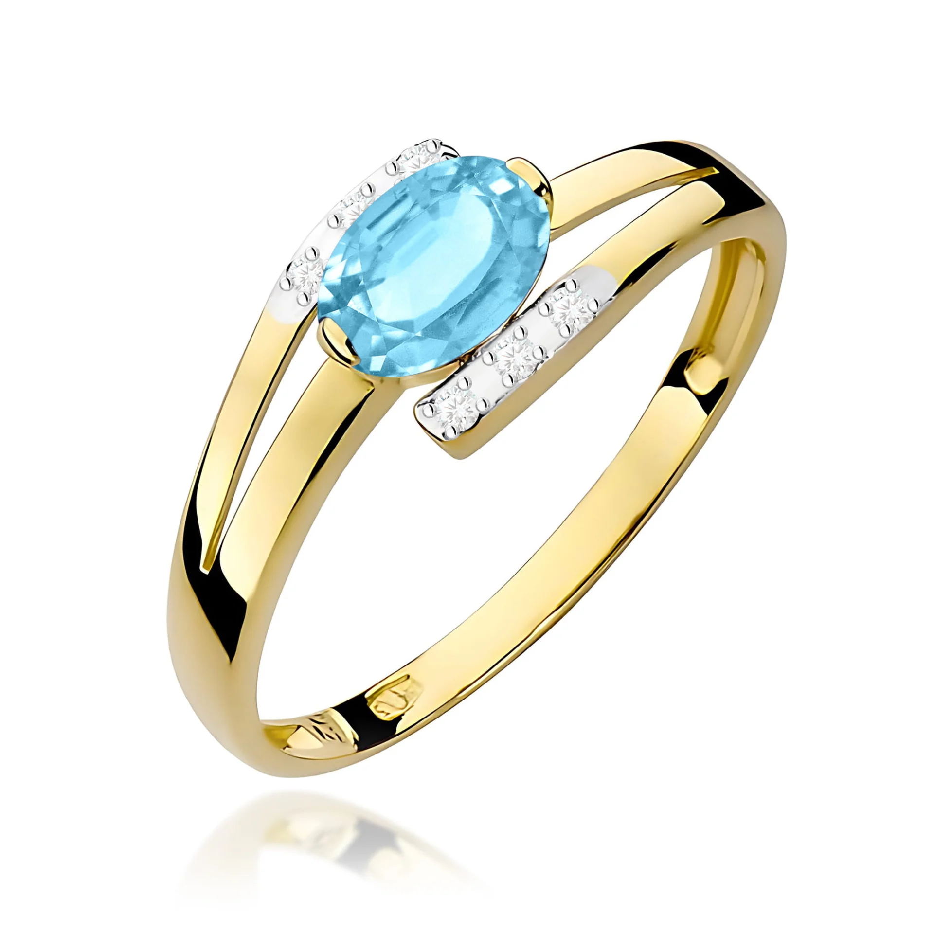 Pierścionek W0119 - Złoto Żółte, 585, Topaz
