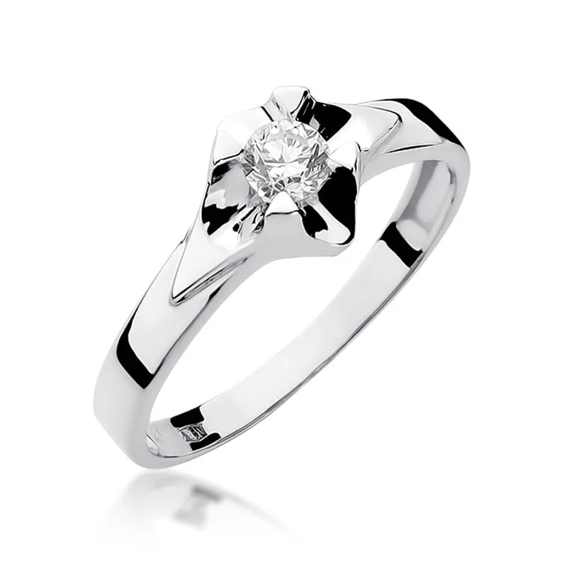 Pierścionek W0155 - Złoto Białe, 585, Diament, 0.30ct