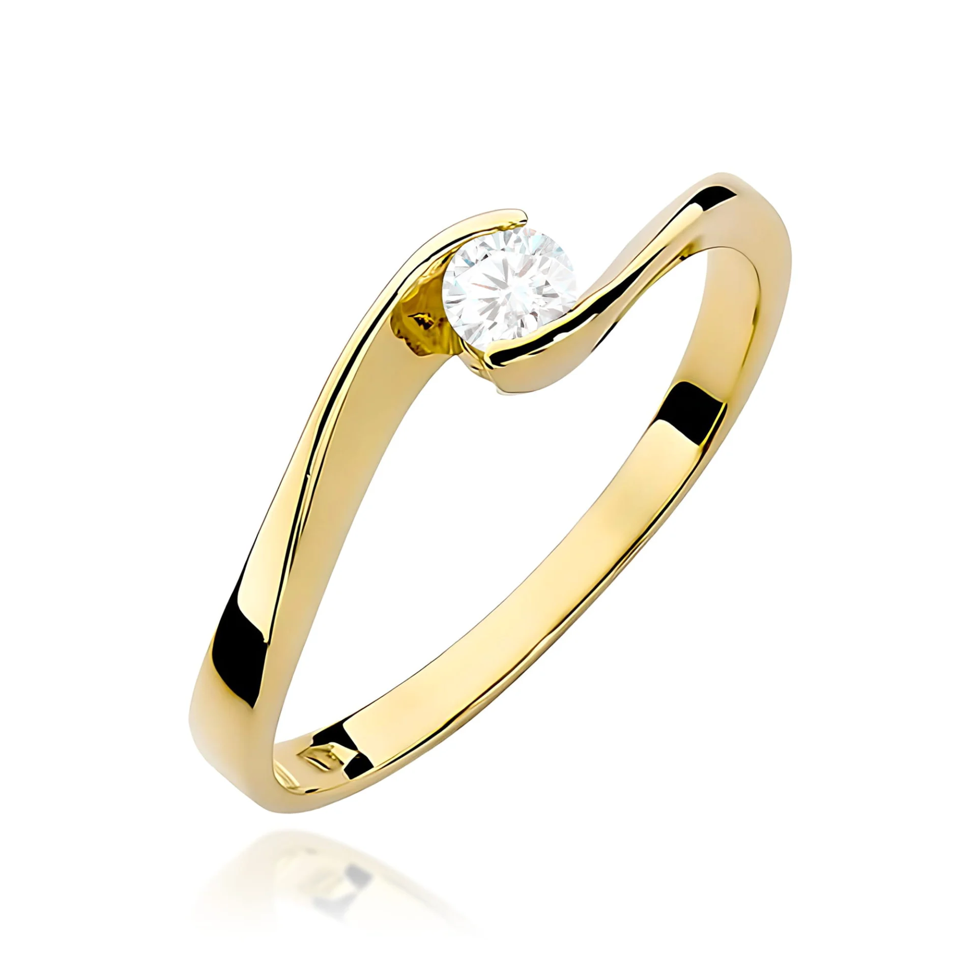 Pierścionek W0160 - Złoto Żółte, 585, Diament Laboratoryjny