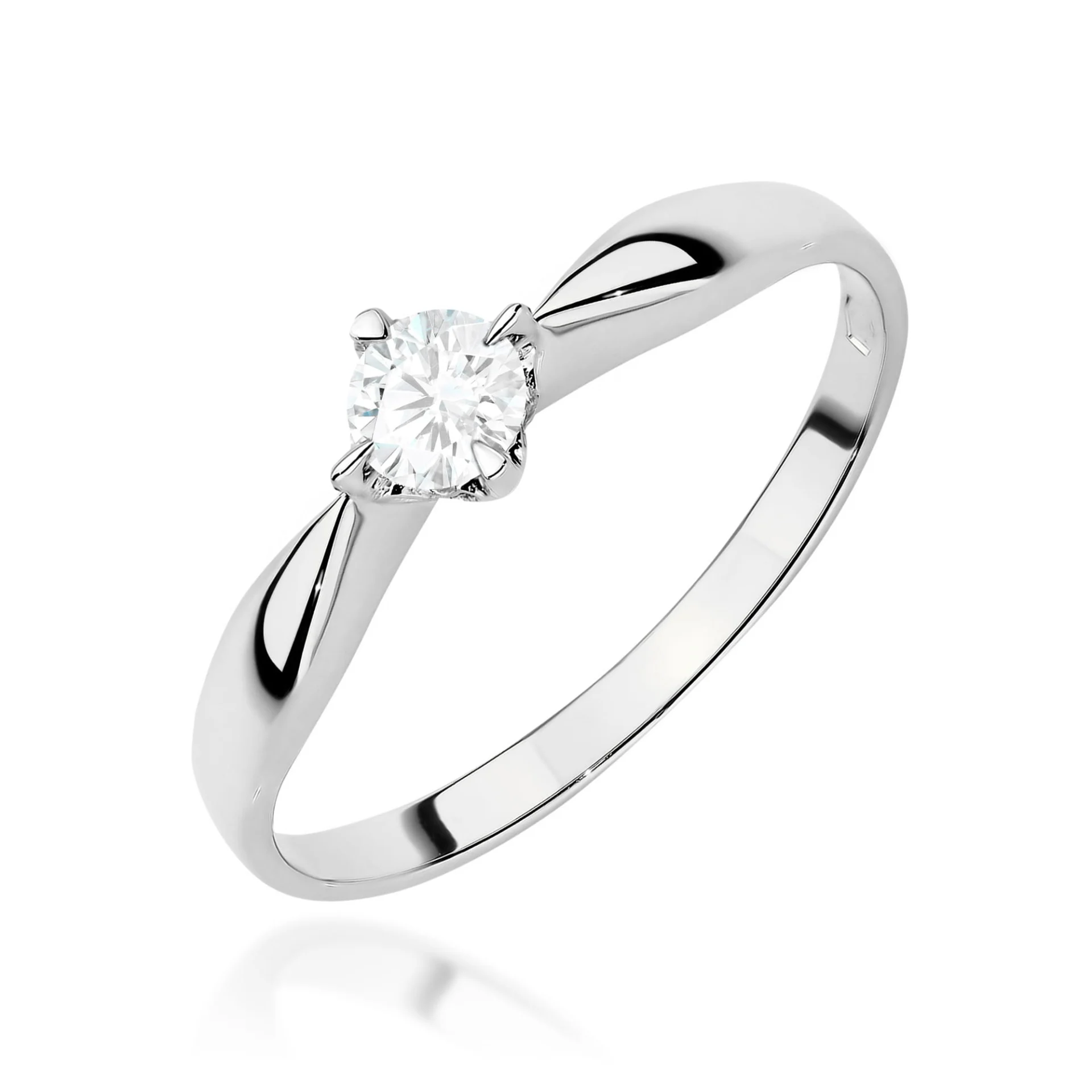 Pierścionek W0171 - Złoto Białe, 585, Diament Laboratoryjny, 0.15ct