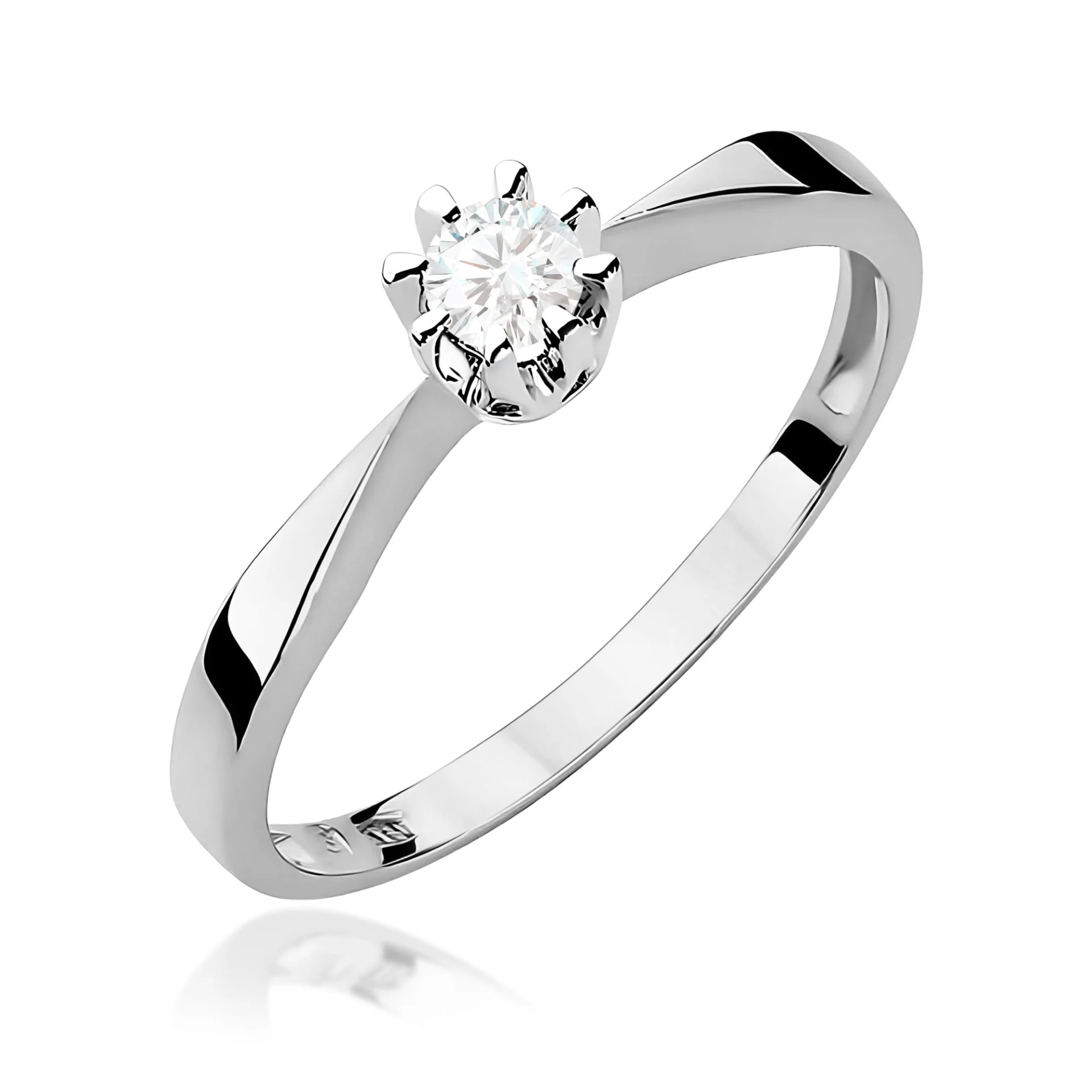 Pierścionek W0173 - Złoto Białe, 585, Diament