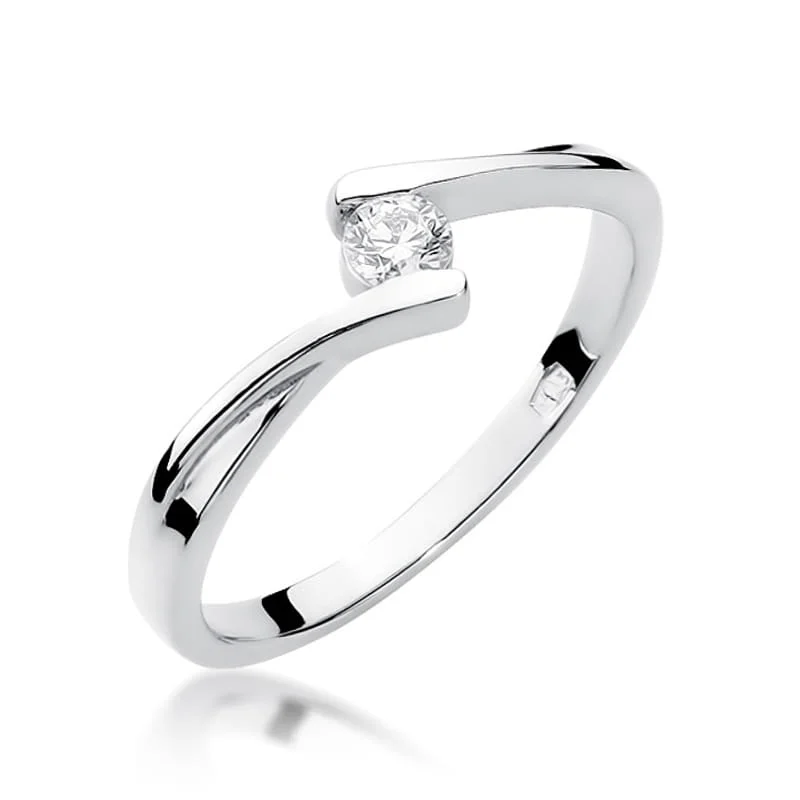 Pierścionek W0180 - Złoto Białe, 585