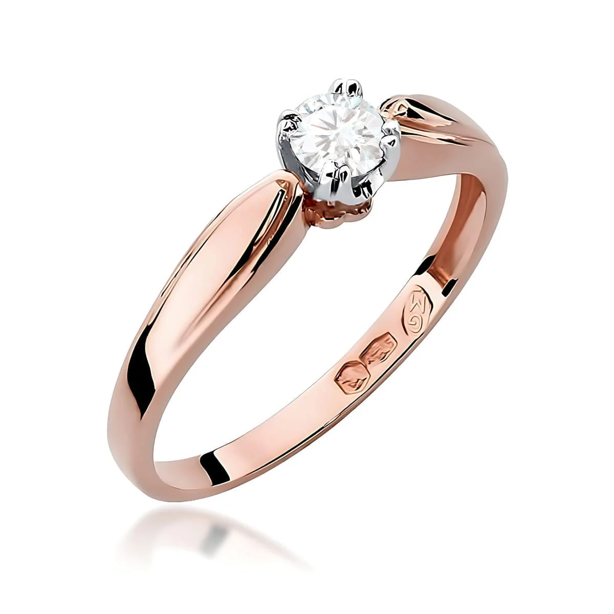 Pierścionek W0197 - Złoto Różowe, 585, Diament Laboratoryjny, 0.25ct
