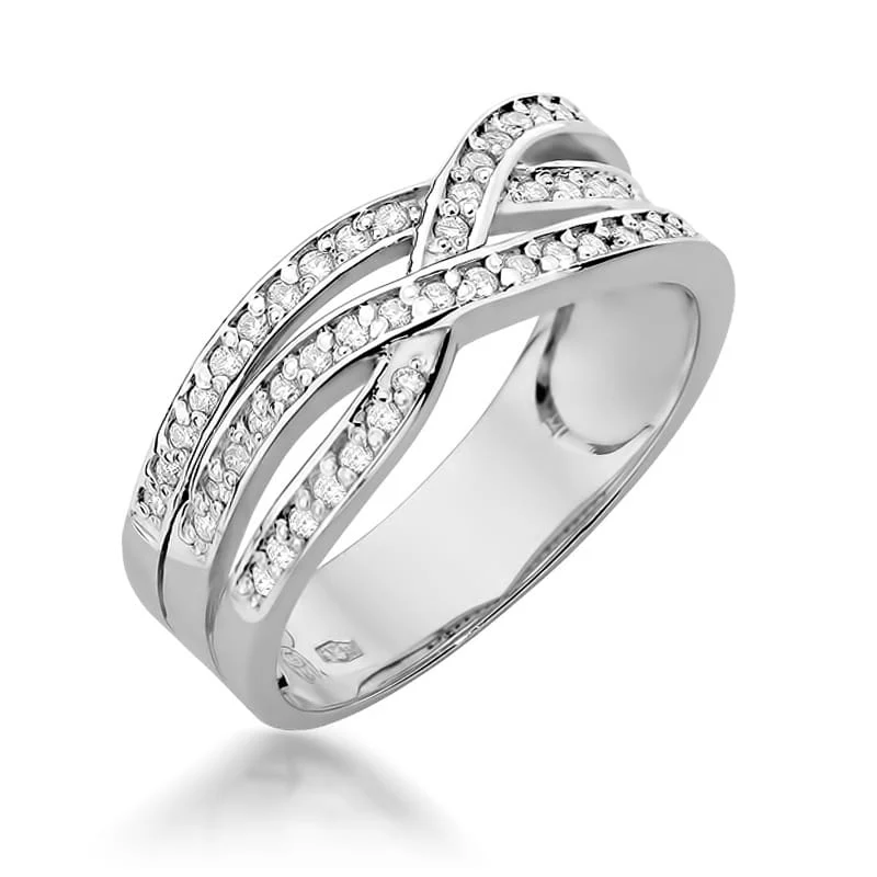 Pierścionek W0215 - Złoto Białe, 585, Diament
