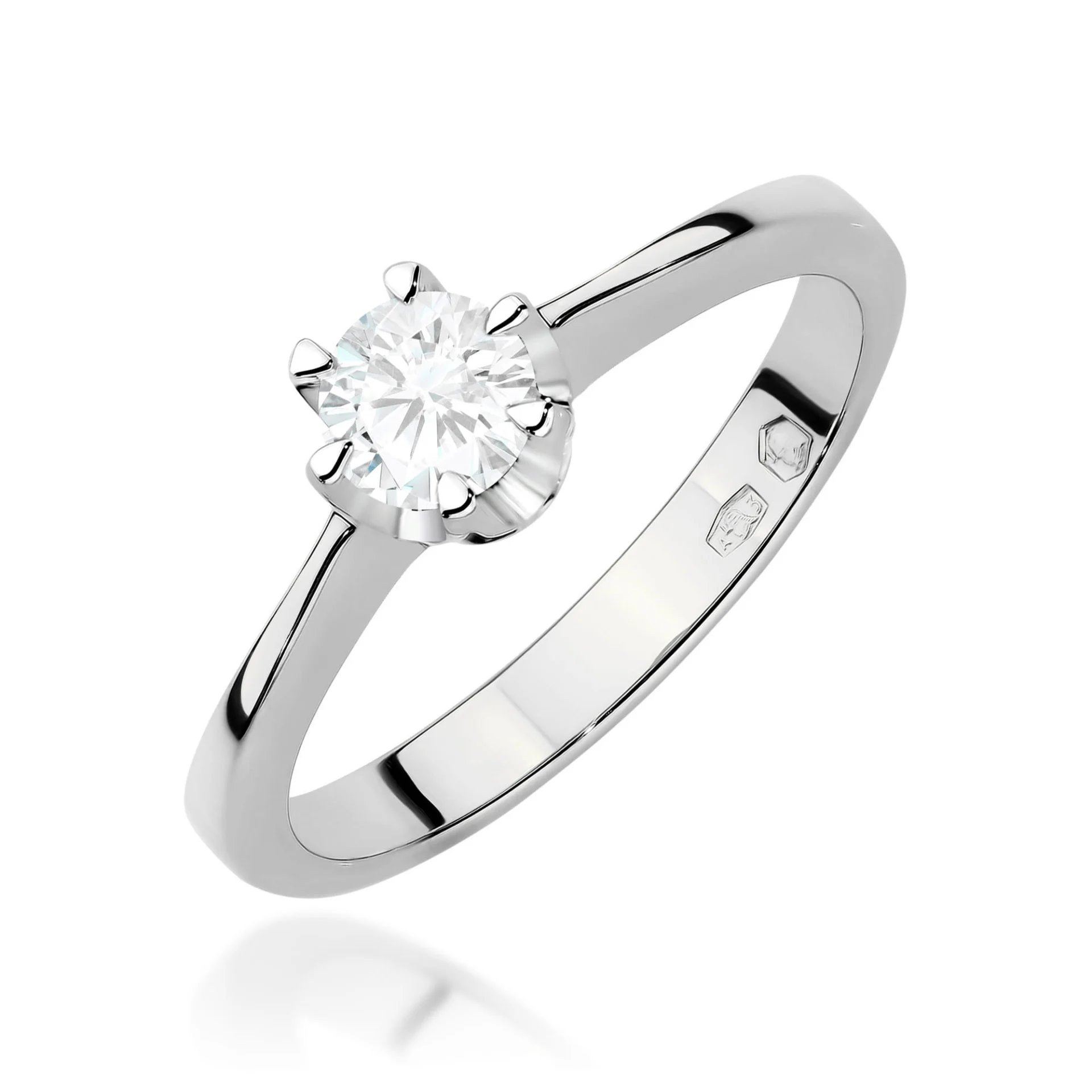 Pierścionek W0220B - Złoto Białe, 585, Diament Laboratoryjny, 0.30ct