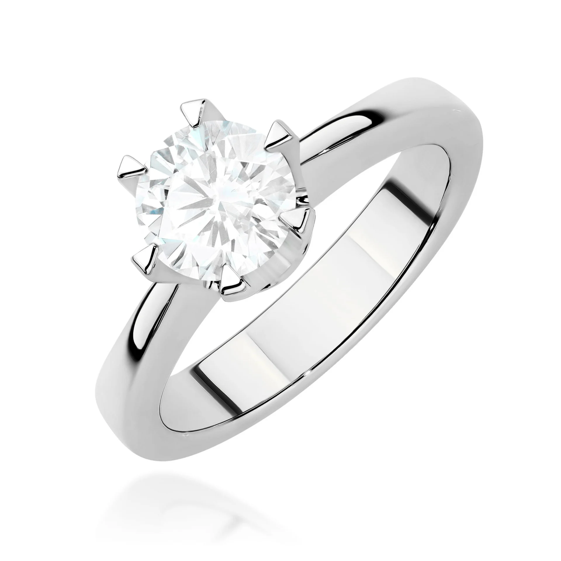 Pierścionek W0220 - Złoto Białe, 585, Diament Laboratoryjny, 1.00ct