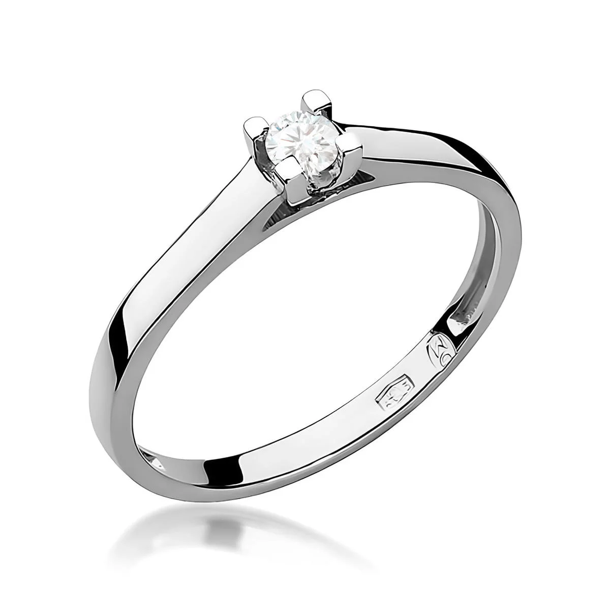 Pierścionek W0221 - Złoto Białe, 585, Diament, 0.08ct