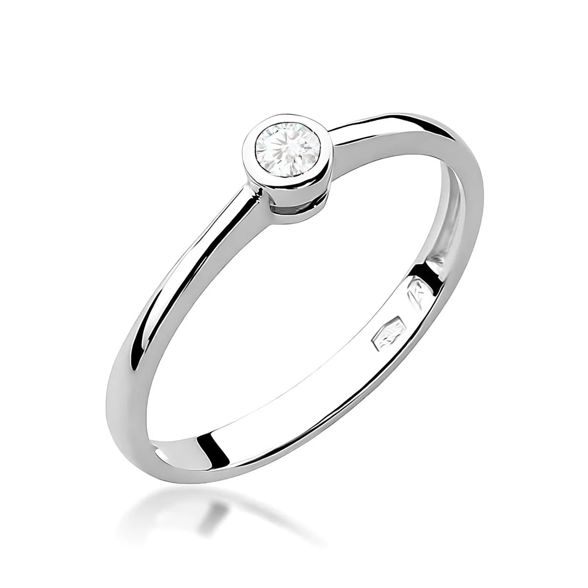 Pierścionek W0224 - Złoto Białe, 585, Diament Laboratoryjny, 0.25ct