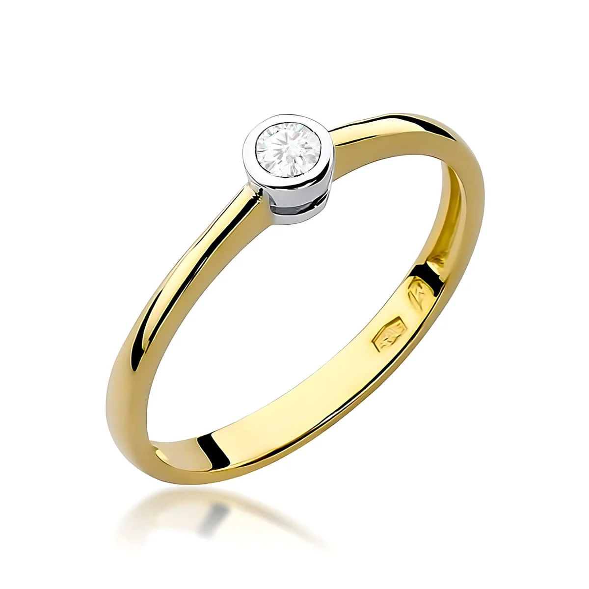 Pierścionek W0224 - Złoto Żółte, 585, Diament Laboratoryjny, 0.30ct