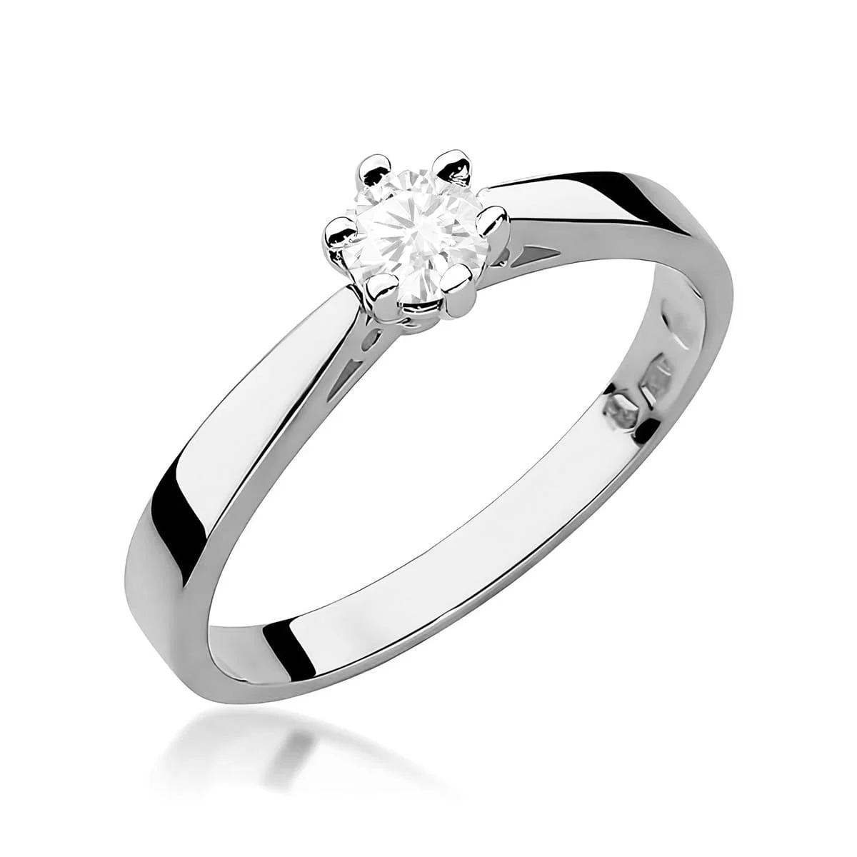 Pierścionek W0229 - Złoto Białe, 585, Diament Laboratoryjny, 0.25ct