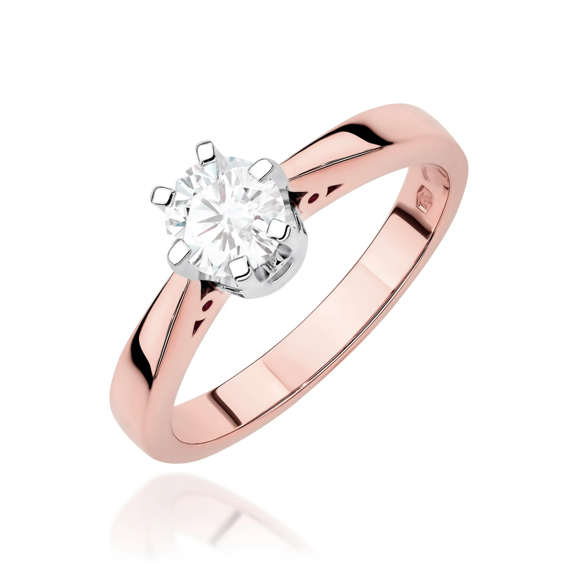 Pierścionek W0234 - Złoto Różowe, 585, Diament Laboratoryjny, 1.00ct