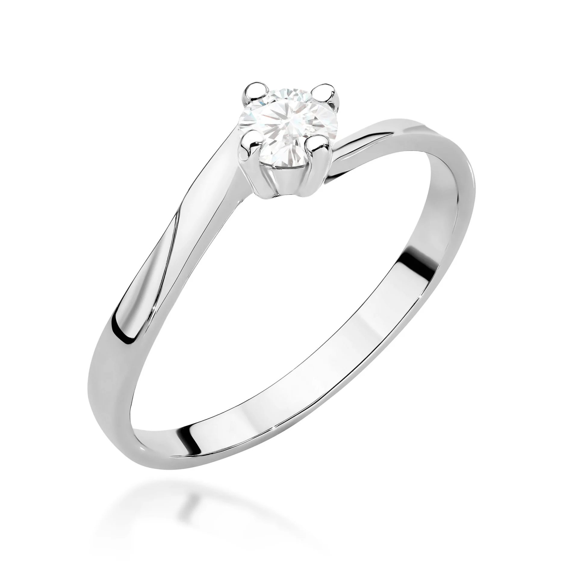 Pierścionek W0243 - Złoto Białe, 585, Diament Laboratoryjny