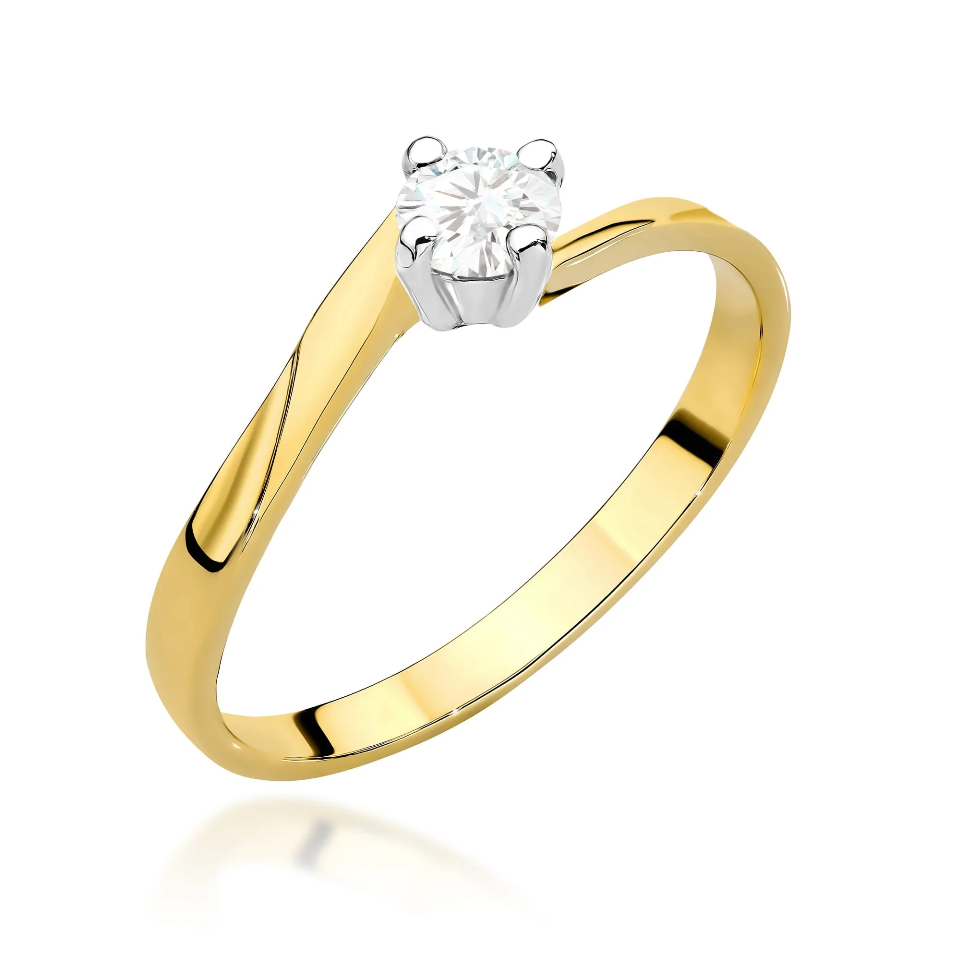 Pierścionek W0243 - Złoto Żółte, 585, Diament Laboratoryjny
