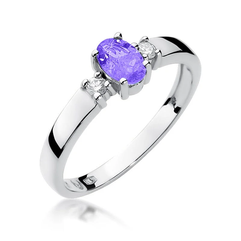 Pierścionek W0264 - Złoto Białe, 585, Tanzanit