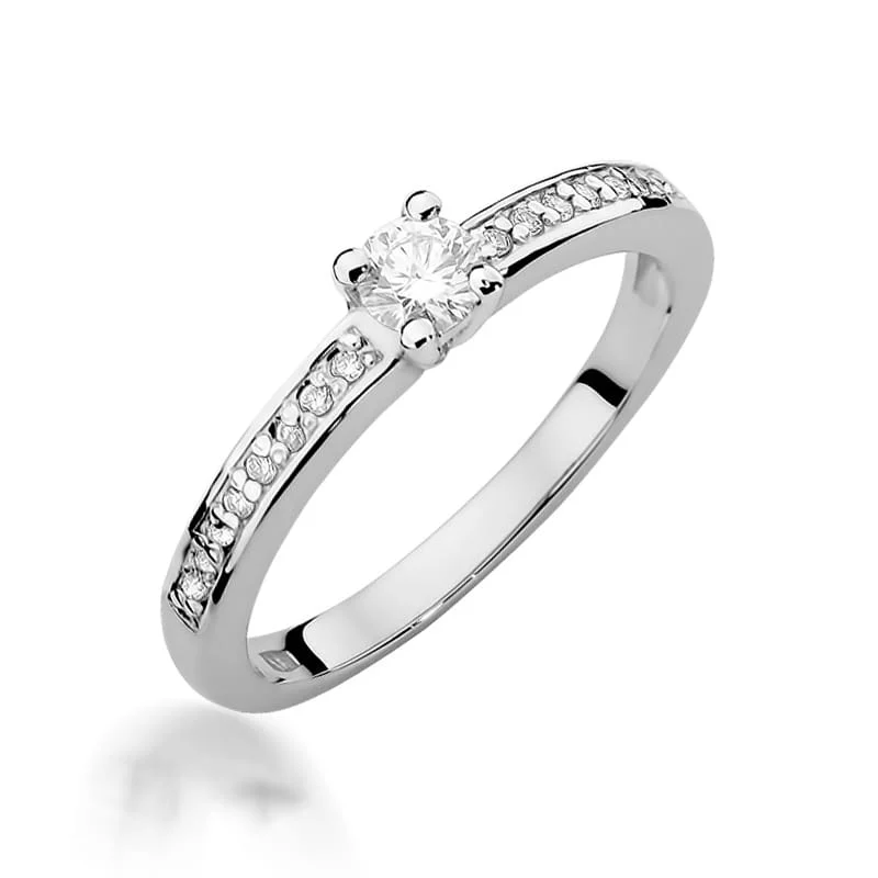 Pierścionek W0288 - Złoto Białe, 585, Diament, 0.20ct
