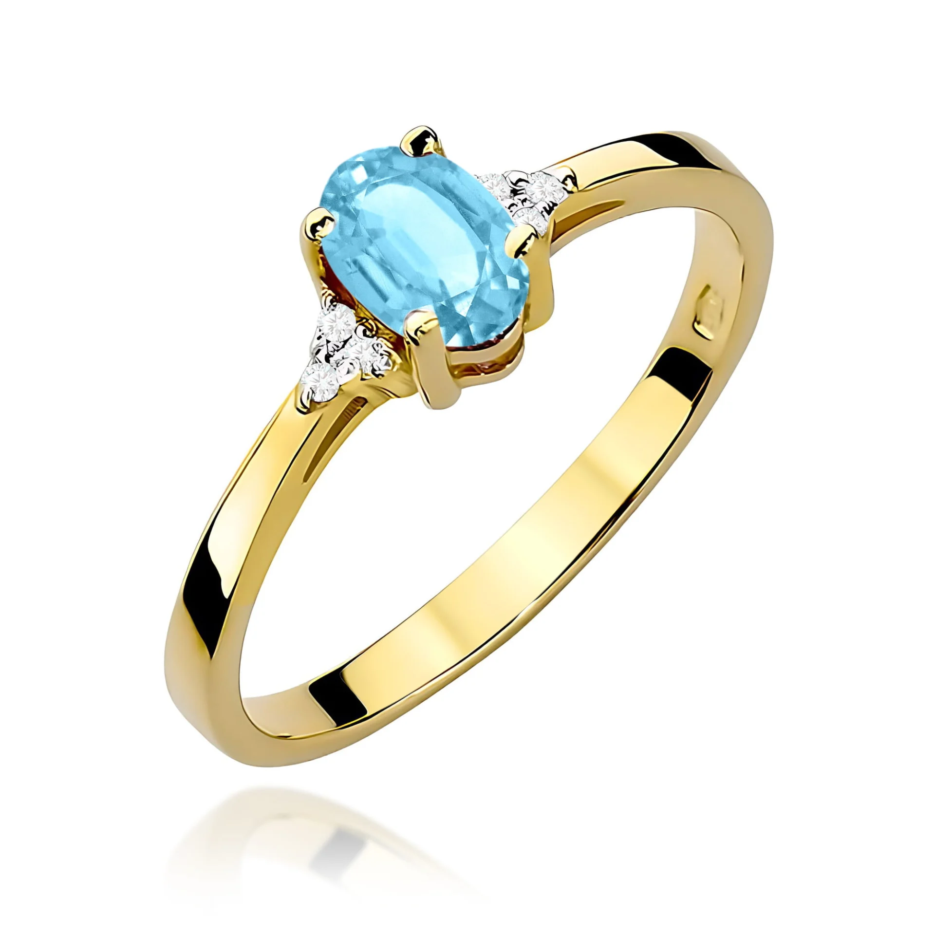 Pierścionek W0301 - Złoto Żółte, 585, Topaz