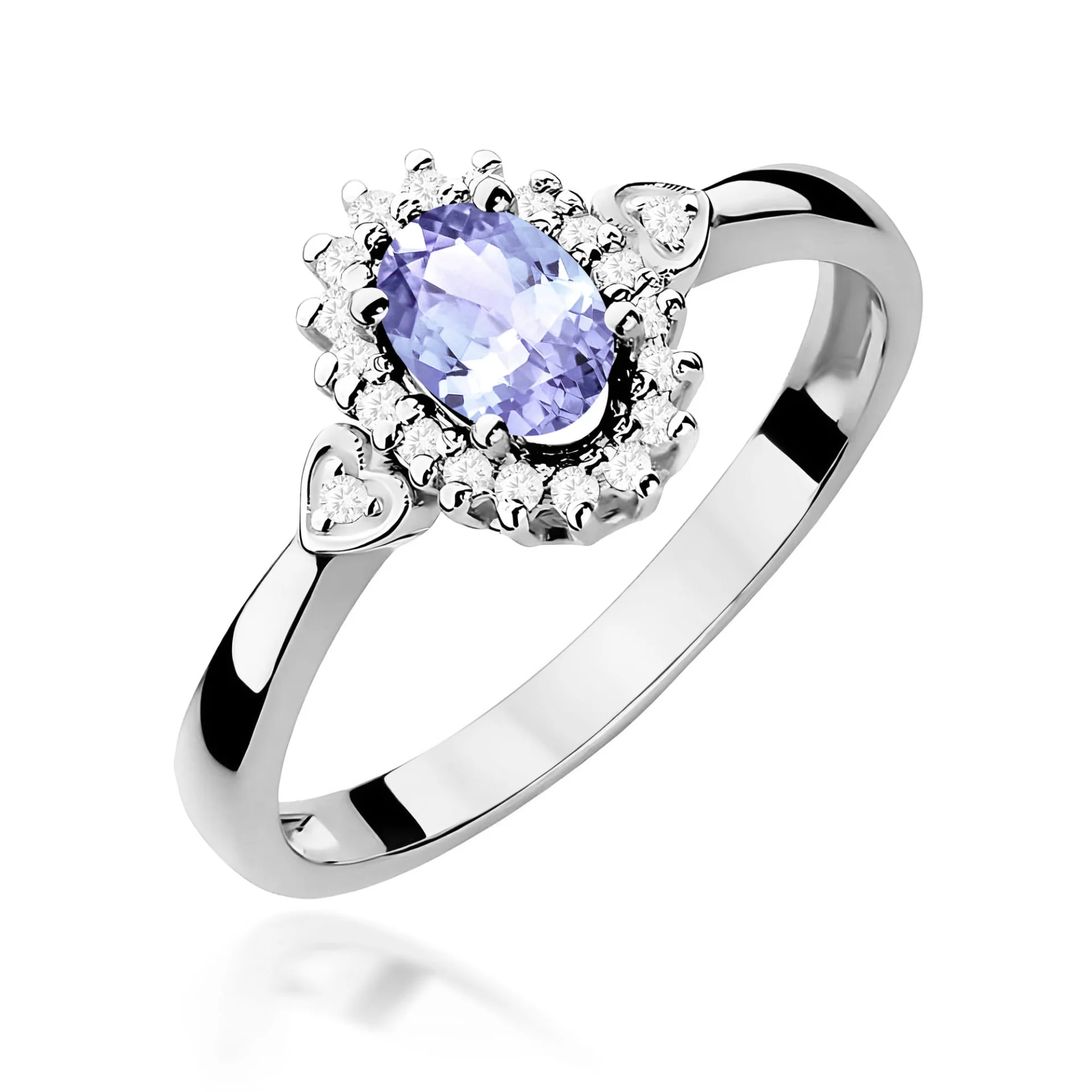 Pierścionek W0312 - Złoto Białe, 585, Tanzanit