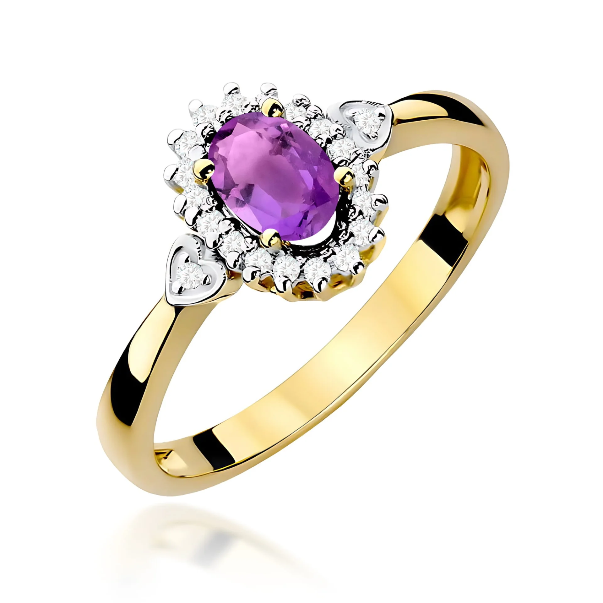 Pierścionek W0312 - Złoto Żółte, 585, Ametyst