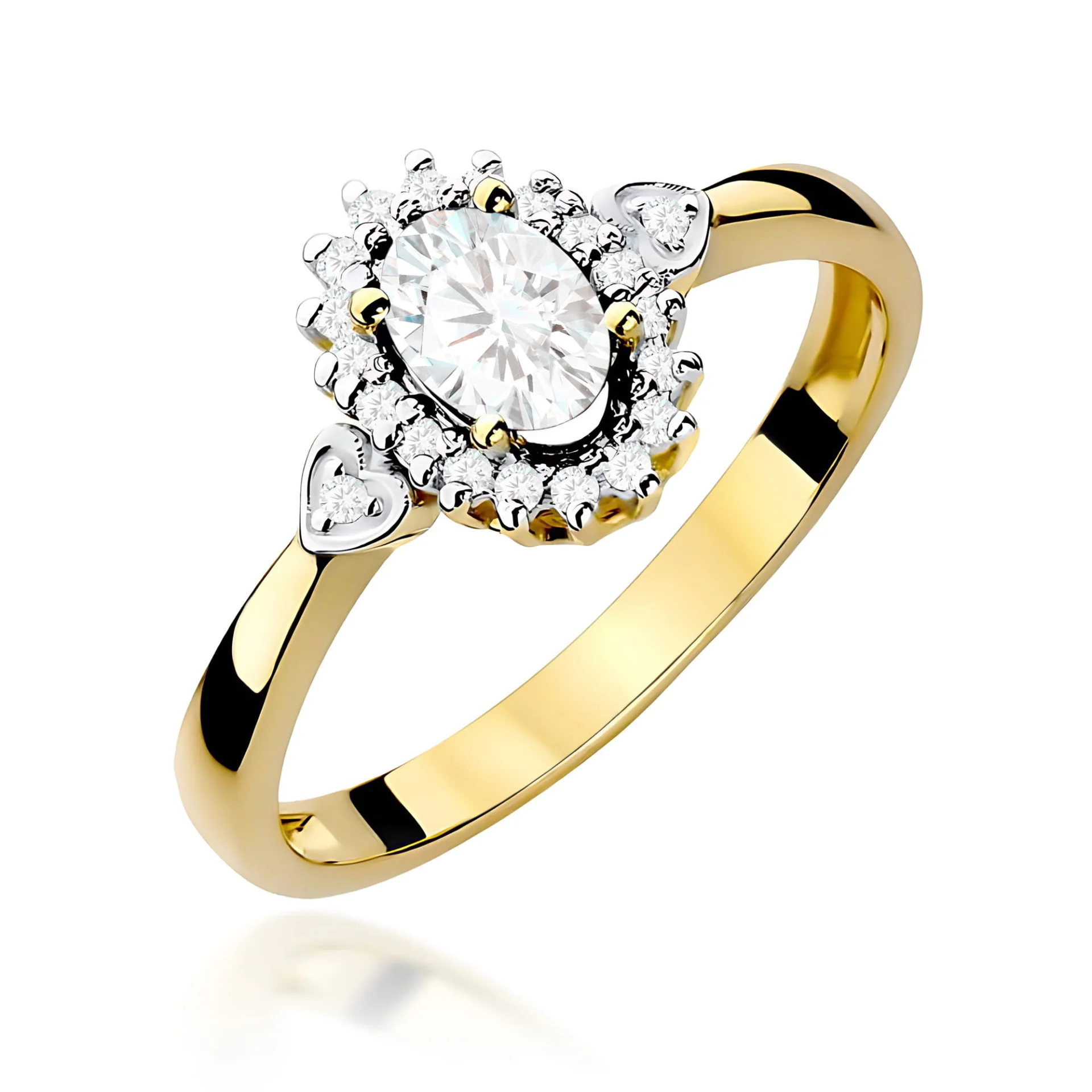 Pierścionek W0312 - Złoto Żółte, 585, Diament Laboratoryjny