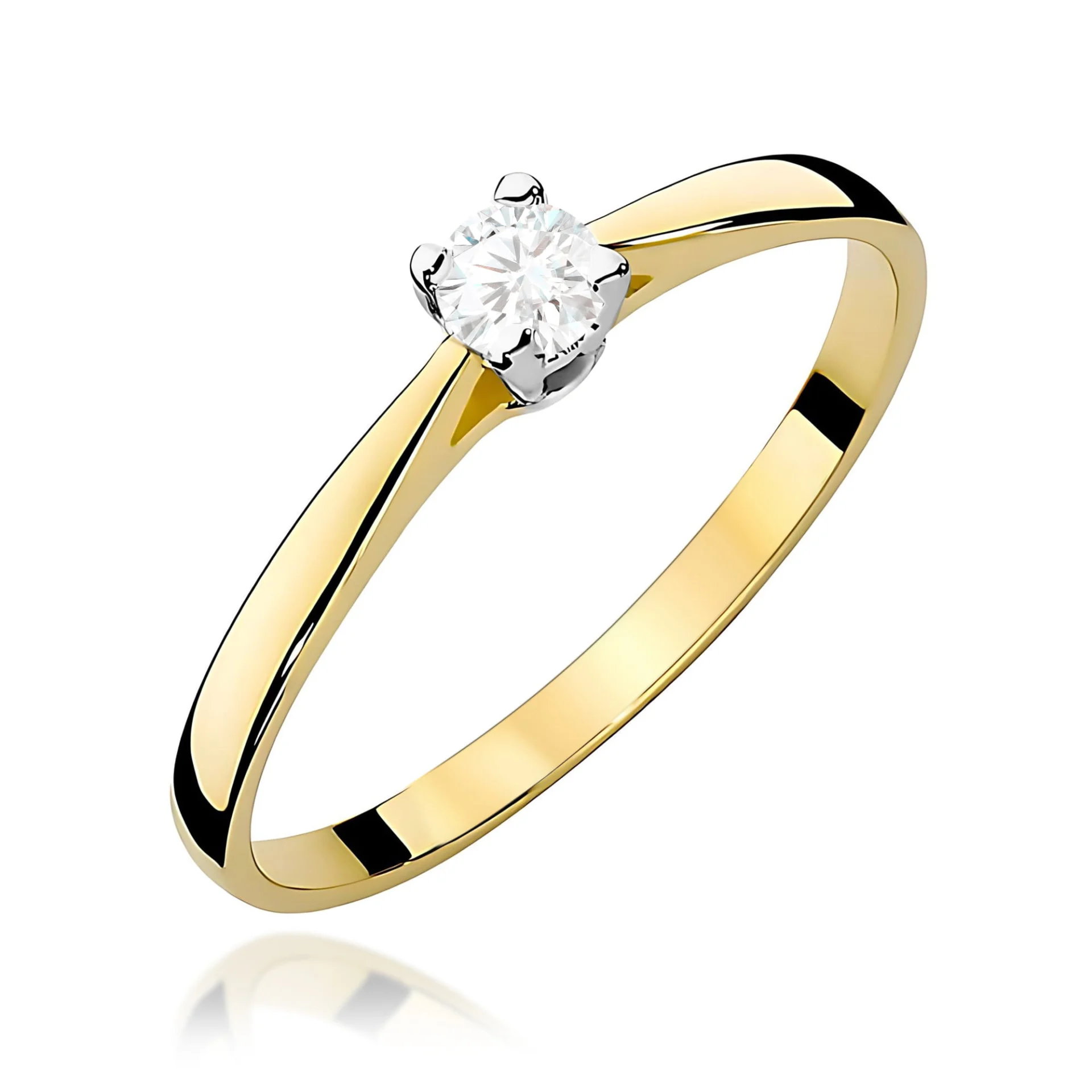 Pierścionek W0335 - Złoto Różowe, 585, Czarny Diament, 0.15ct