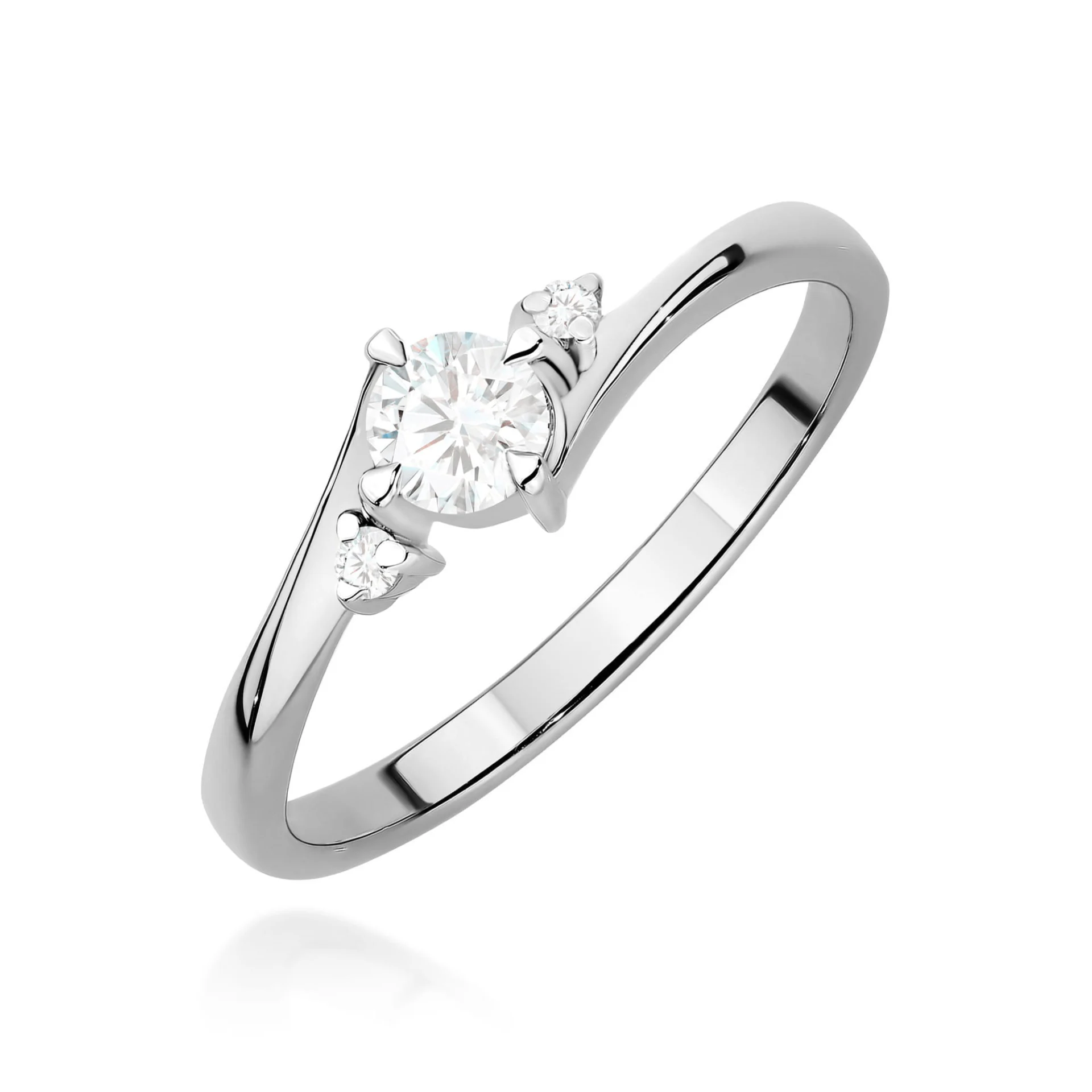 Pierścionek W0346 - Złoto Białe, 585, Diament, 0.25ct