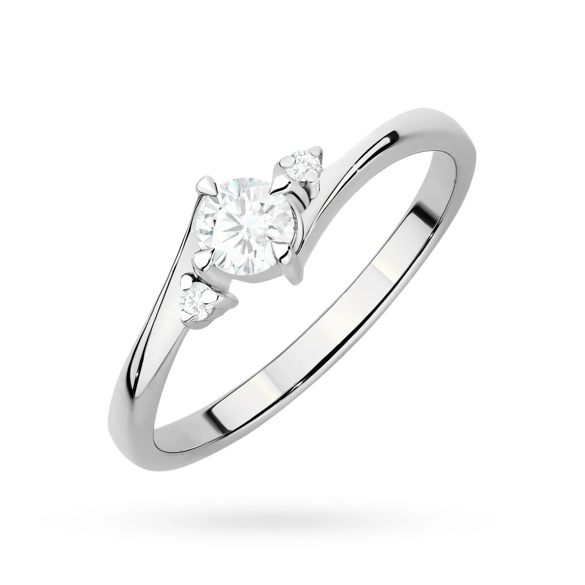 Pierścionek W0346 - Złoto Białe, 585, Diament Laboratoryjny, 0.25ct