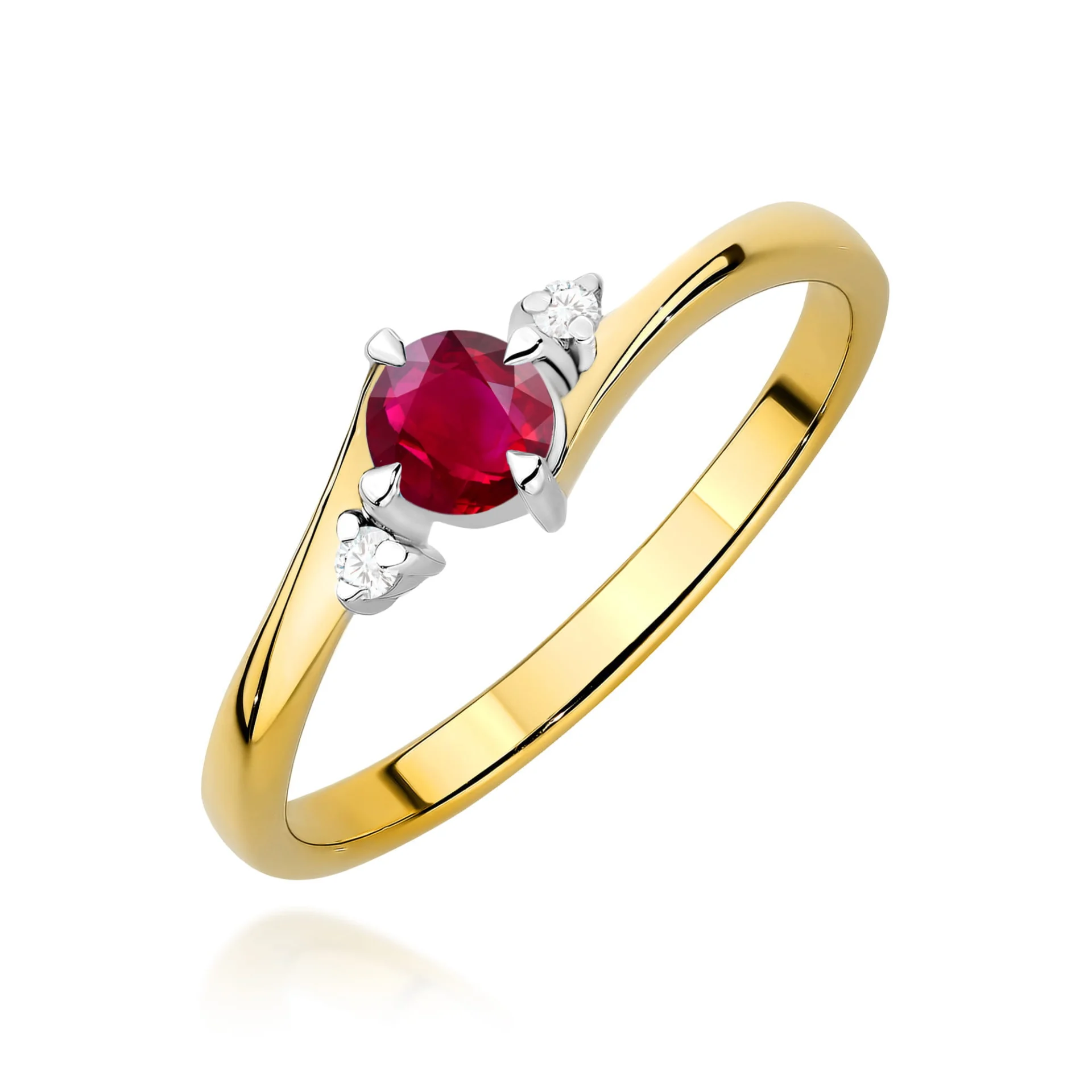 Pierścionek W0346 - Złoto Żółte, 585, Rubin, 0.30ct