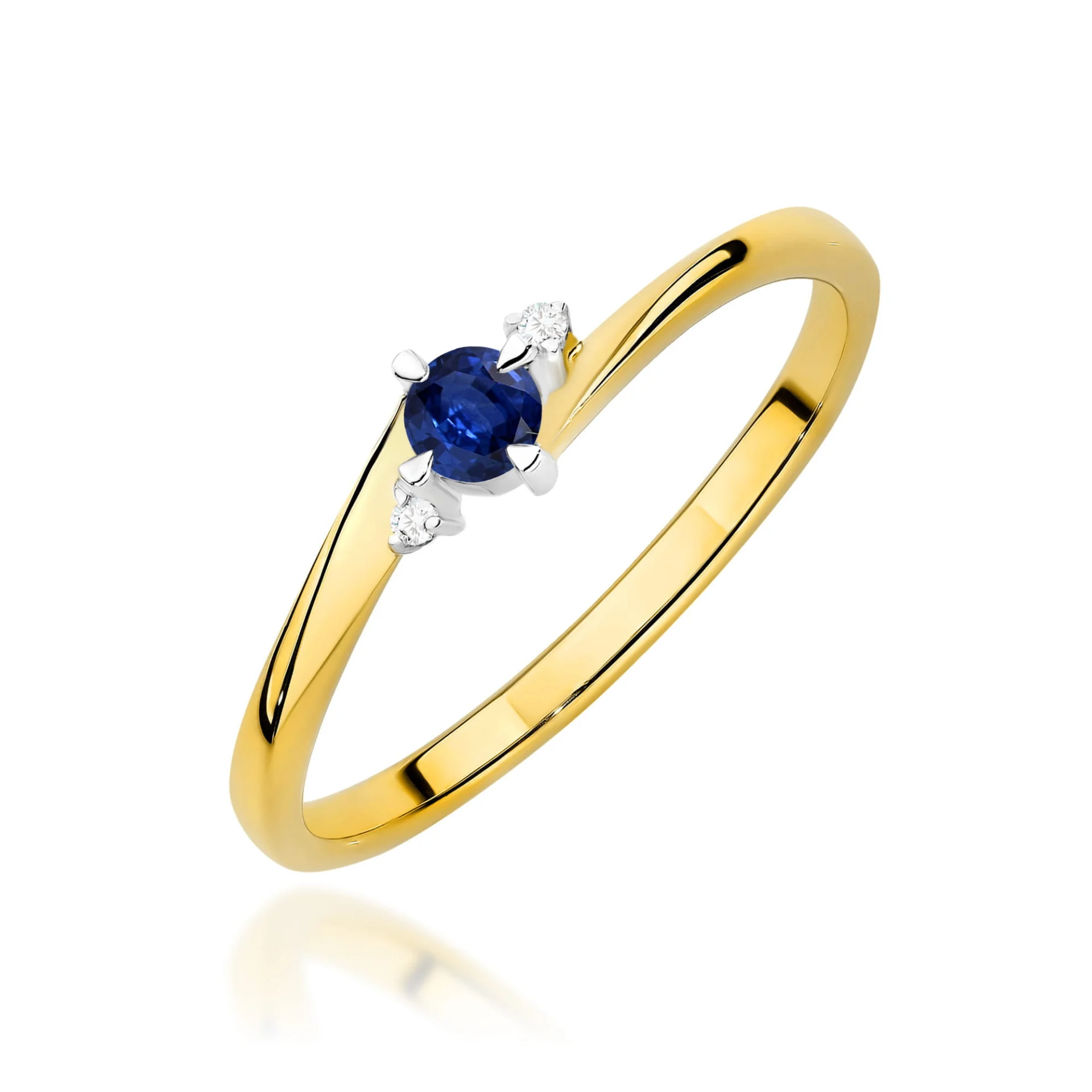 Pierścionek W0346 - Złoto Żółte, 585, Szafir, 0.25ct